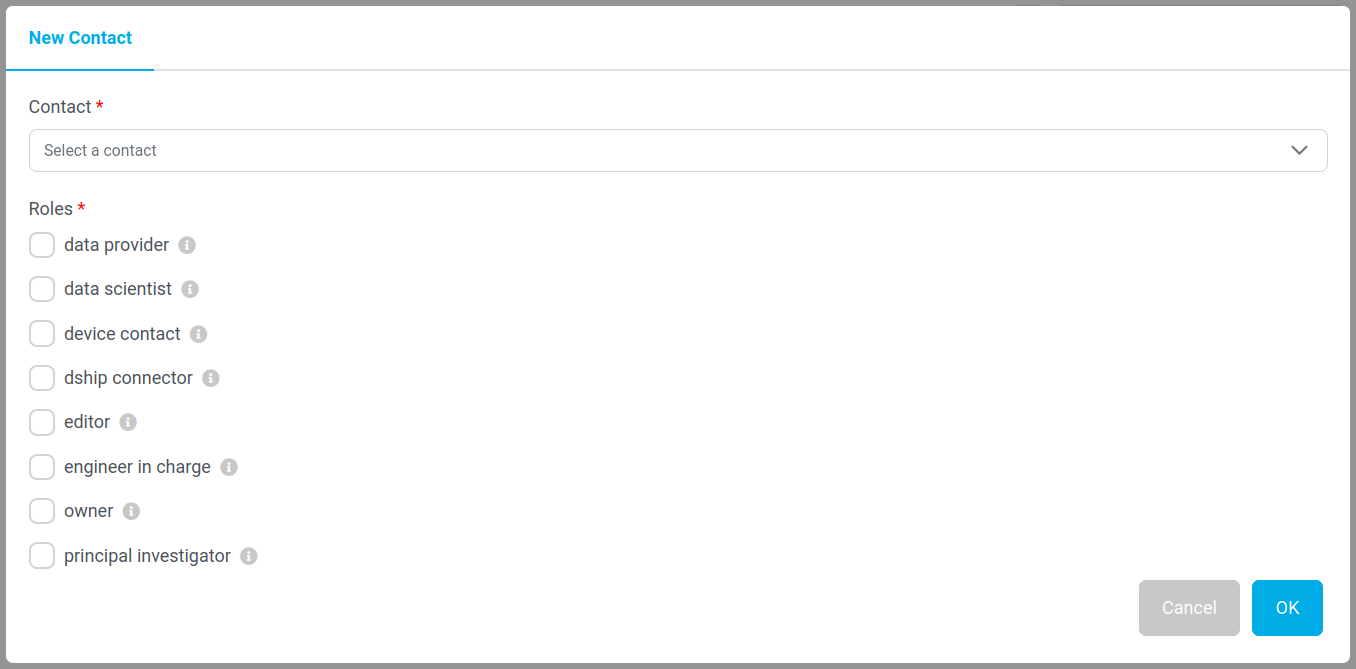 Dialogue adding new contacts